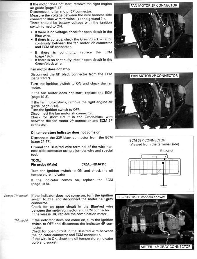 Foreman 500 cooling fan control Honda Foreman Forums Rubicon